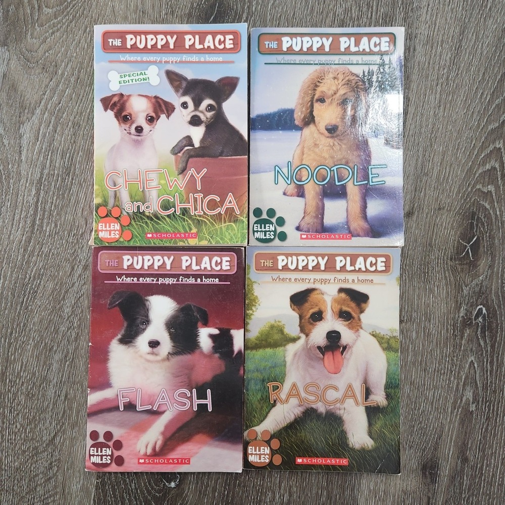 The Puppy Place 4 Book Lot Ellen Miles Scholastic Noodle Flash Rascal Chewy